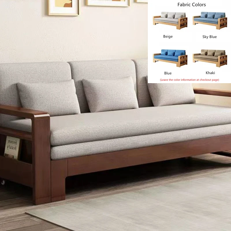 Japandi Schlafsofa aus massivem Buchenholz