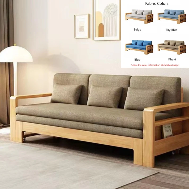 Japandi Schlafsofa aus massivem Buchenholz