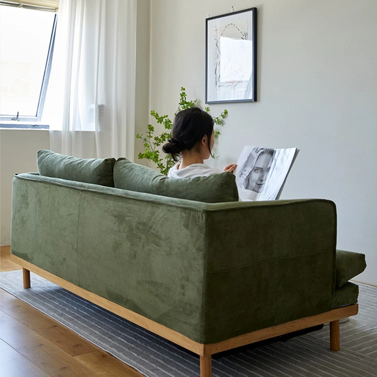 Gepolstertes Schlafsofa aus Cord