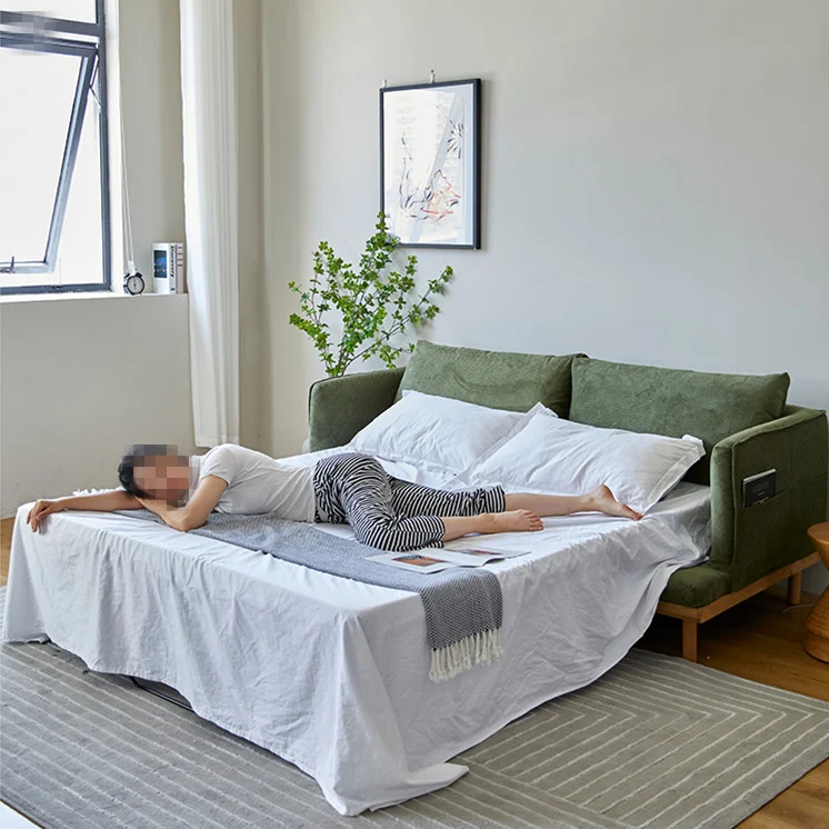 Gepolstertes Schlafsofa aus Cord