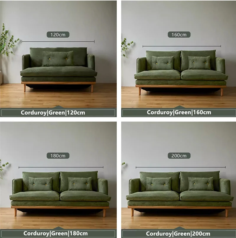 Gepolstertes Schlafsofa aus Cord