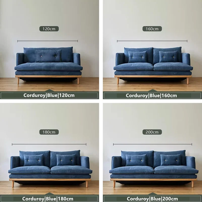 Gepolstertes Schlafsofa aus Cord