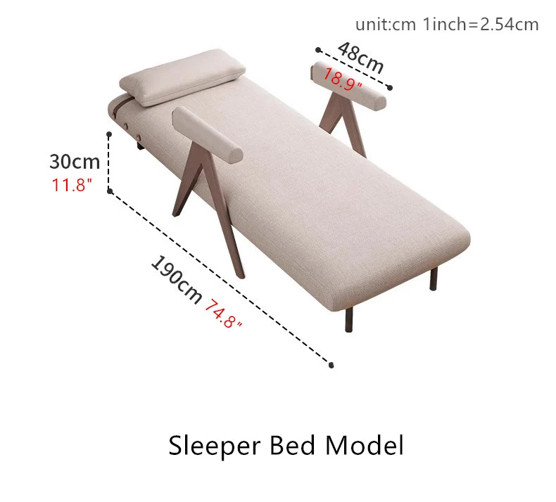 3-in-1 umwandelbares und verstellbares Loveseat-Schlafsofa