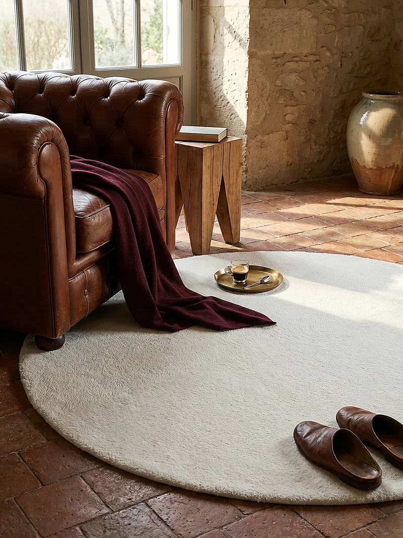 Kurzflor-Teppich Uni plüschig - Polyester, 12 mm Gesamthöhe
