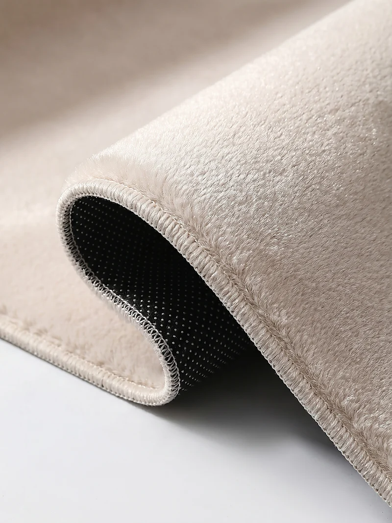 Kurzflor-Teppich Uni plüschig - Polyester, 12 mm Gesamthöhe