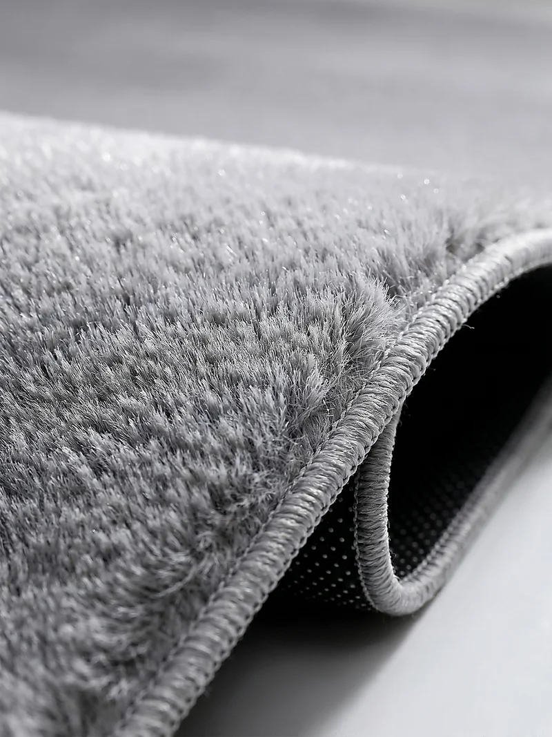 Kurzflor-Teppich Uni plüschig - Polyester, 12 mm Gesamthöhe