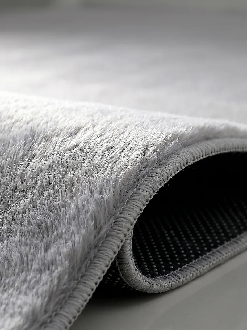 Kurzflor-Teppich Uni plüschig - Polyester, 12 mm Gesamthöhe