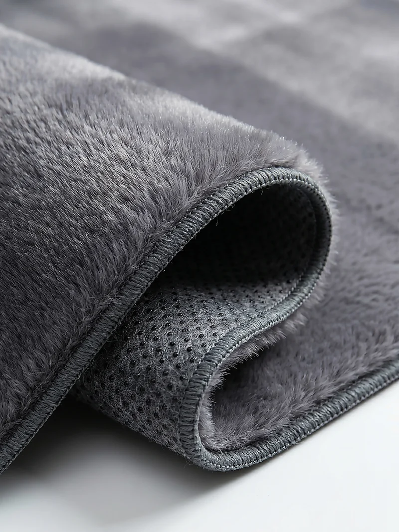 Kurzflor-Teppich Uni plüschig - Polyester, 12 mm Gesamthöhe
