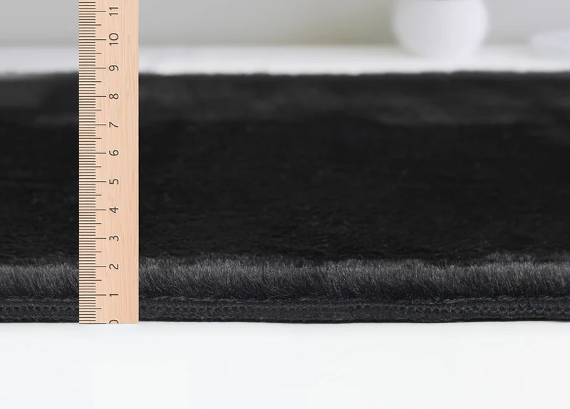 Kurzflor-Teppich Uni plüschig - Polyester, 12 mm Gesamthöhe