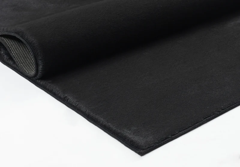 Kurzflor-Teppich Uni plüschig - Polyester, 12 mm Gesamthöhe