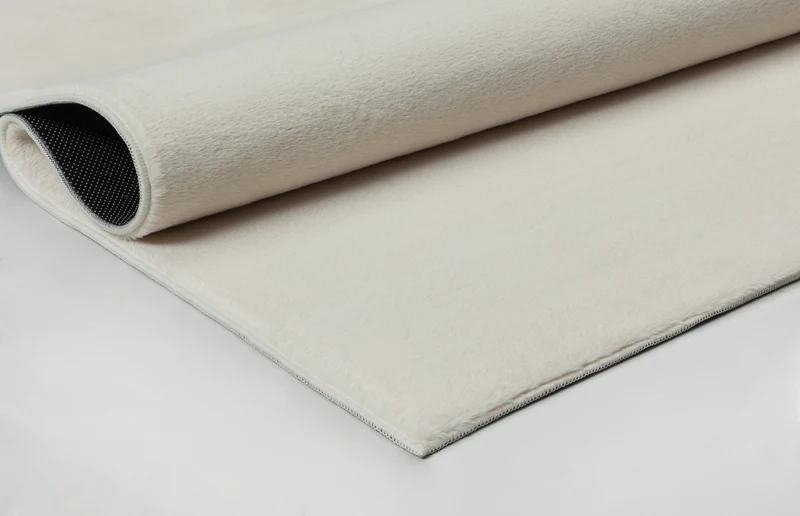 Kurzflor-Teppich Uni plüschig - Polyester, 12 mm Gesamthöhe