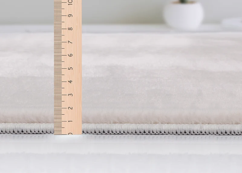 Kurzflor-Teppich Uni plüschig - Polyester, 12 mm Gesamthöhe