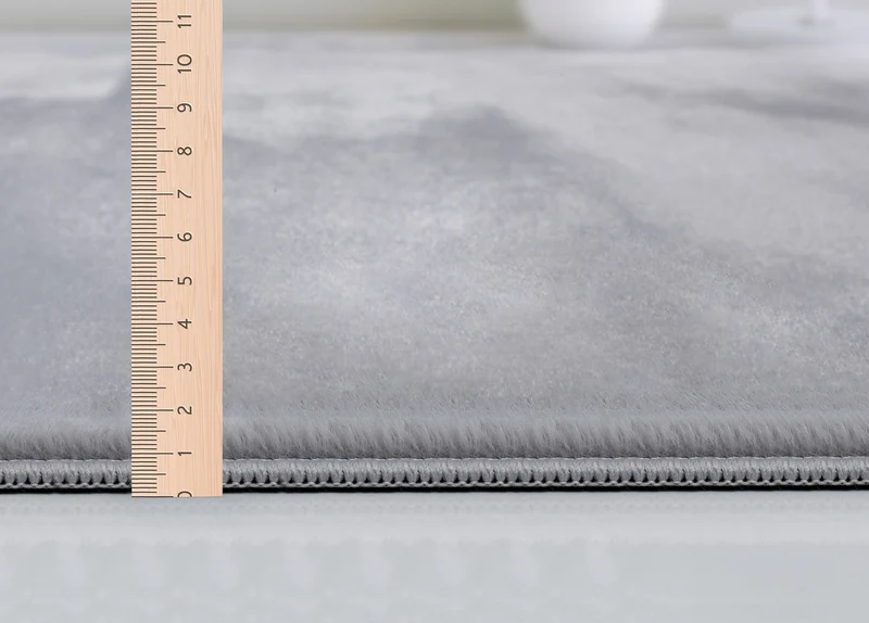 Kurzflor-Teppich Uni plüschig - Polyester, 12 mm Gesamthöhe