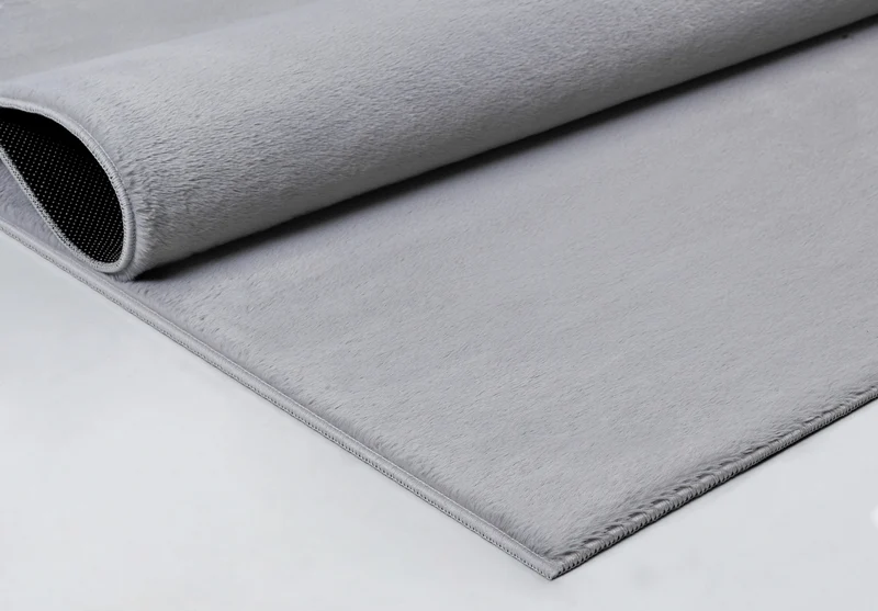 Kurzflor-Teppich Uni plüschig - Polyester, 12 mm Gesamthöhe