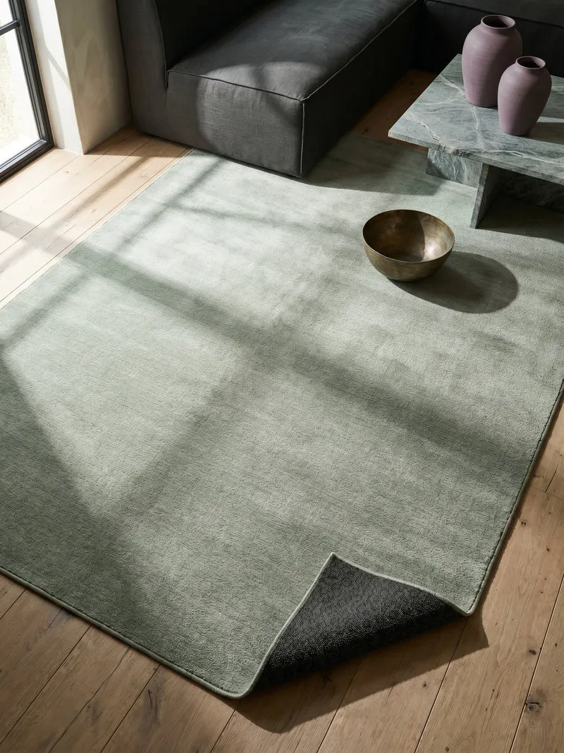 Kurzflor-Teppich Uni plüschig - Polyester, 14 mm Gesamthöhe