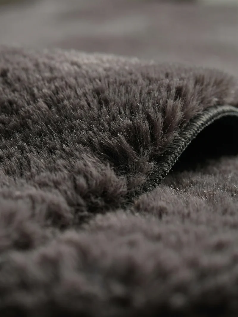 Kurzflor-Teppich Uni plüschig - Polyester, 14 mm Gesamthöhe