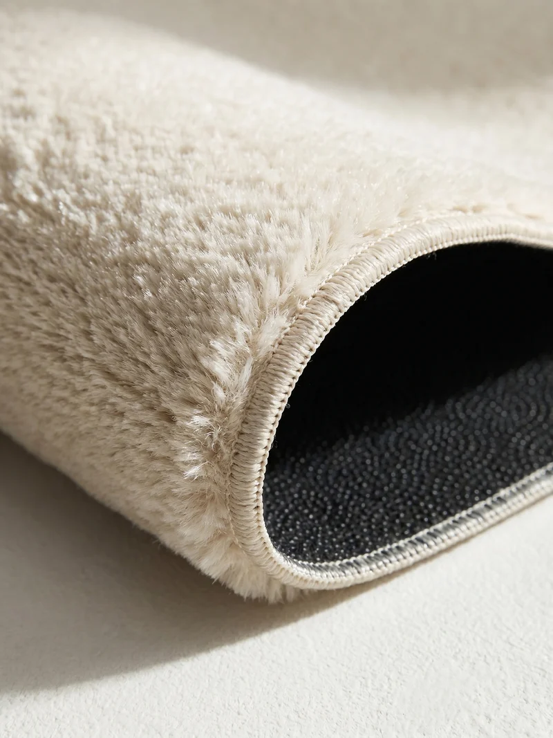 Kurzflor-Teppich Uni plüschig - Polyester, 14 mm Gesamthöhe