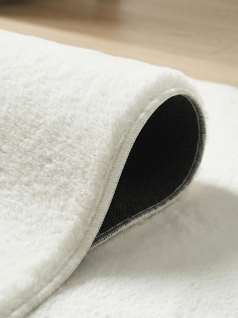 Kurzflor-Teppich Uni plüschig - Polyester, 14 mm Gesamthöhe
