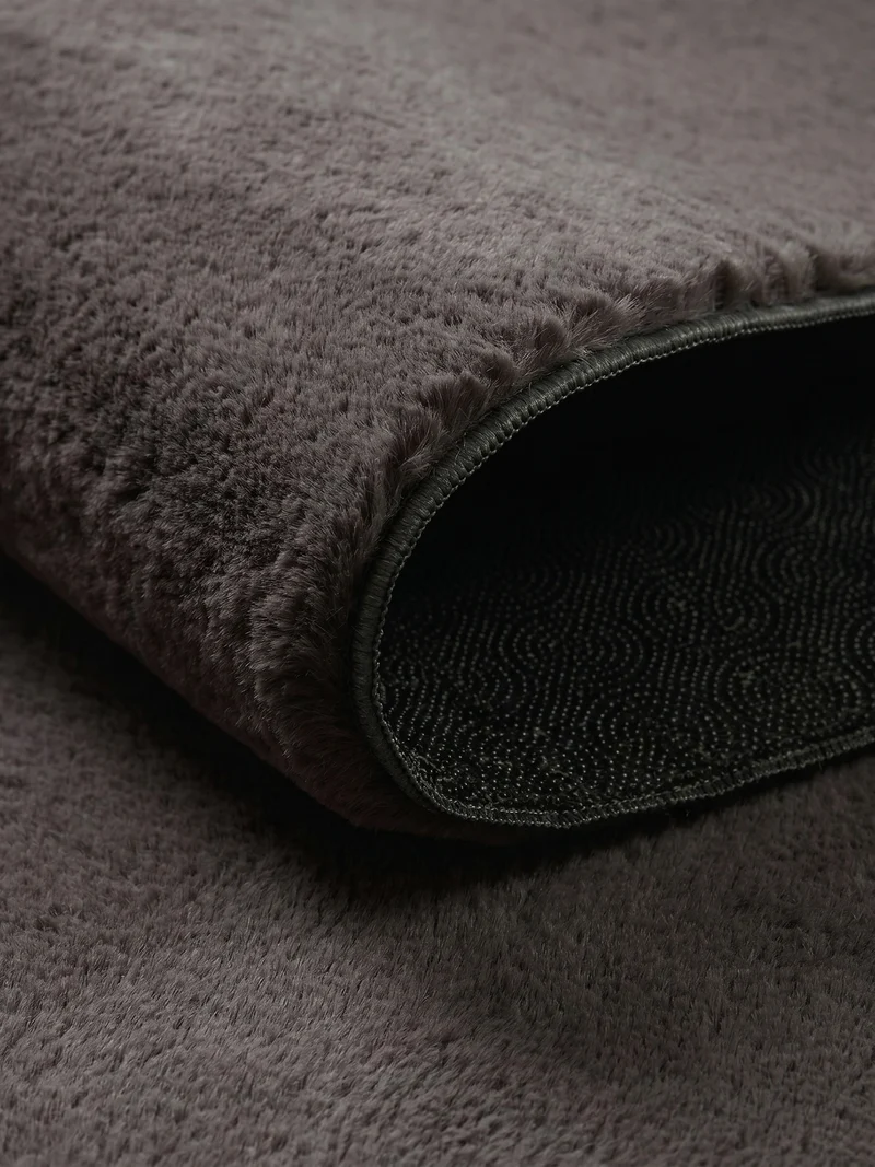 Kurzflor-Teppich Uni plüschig - Polyester, 14 mm Gesamthöhe