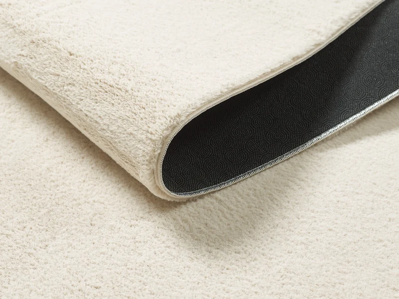 Kurzflor-Teppich Uni plüschig - Polyester, 14 mm Gesamthöhe