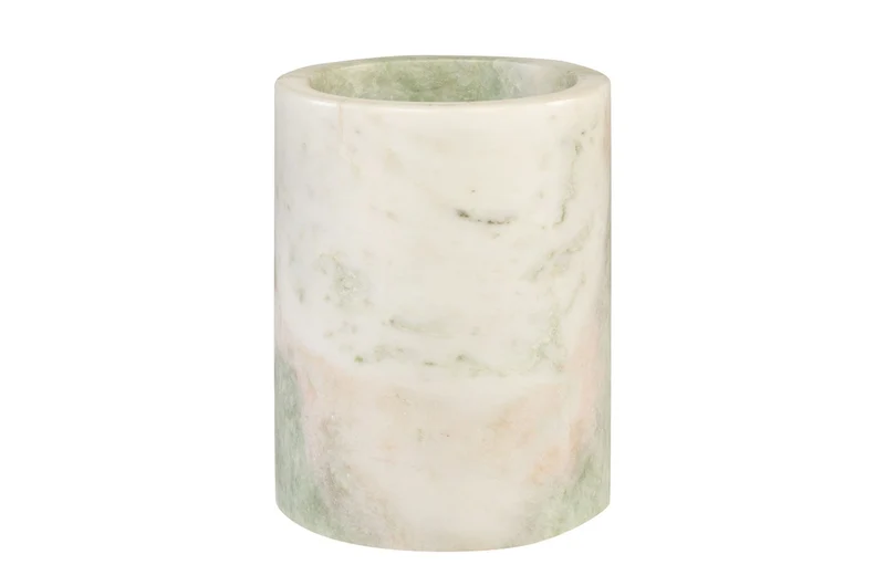 Casa Padrino Luxus Marmor Weinkühler Grün Ø 14 x H. 18 cm - Massiver Flaschenkühler aus hochwertigem Indian Green Onyx - Luxus Bar Accessoires