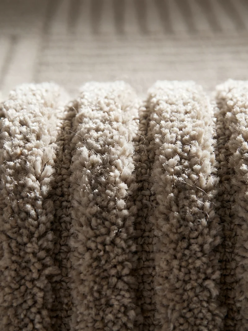Hochflorteppich Hoch-Tief Cord-Patchwork Waschbar