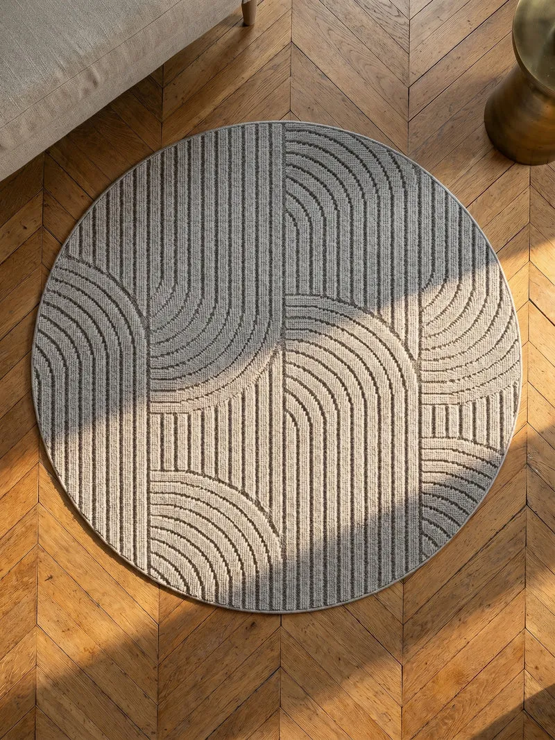 Flachgewebe-Teppich mit geometrischen Bögen Pflegeleicht