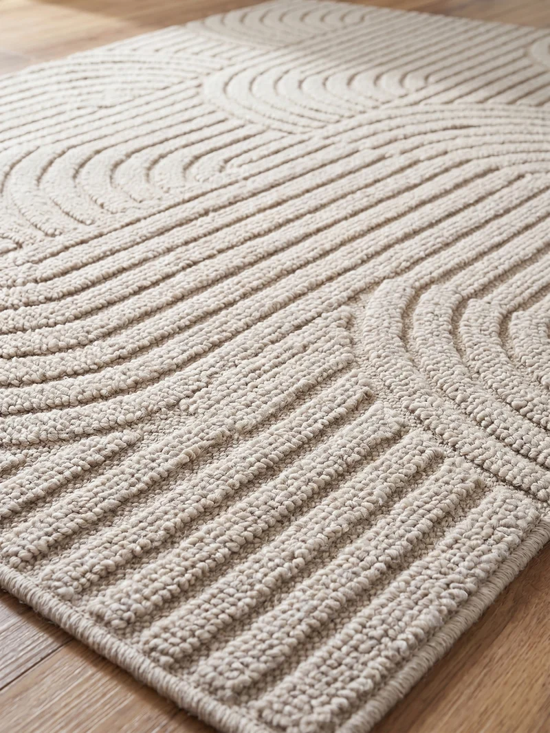 Flachgewebe-Teppich mit geometrischen Bögen Pflegeleicht