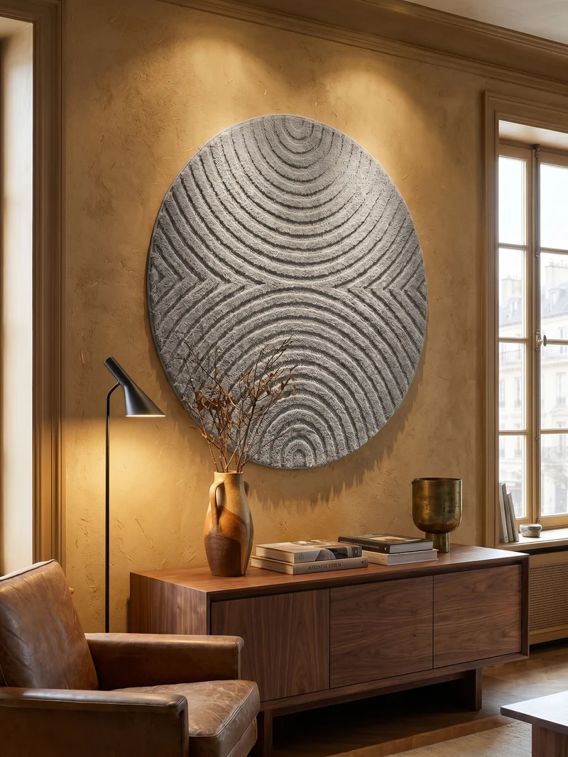 Hochflorteppich mit 3D-Relief Organische Bögen Waschbar
