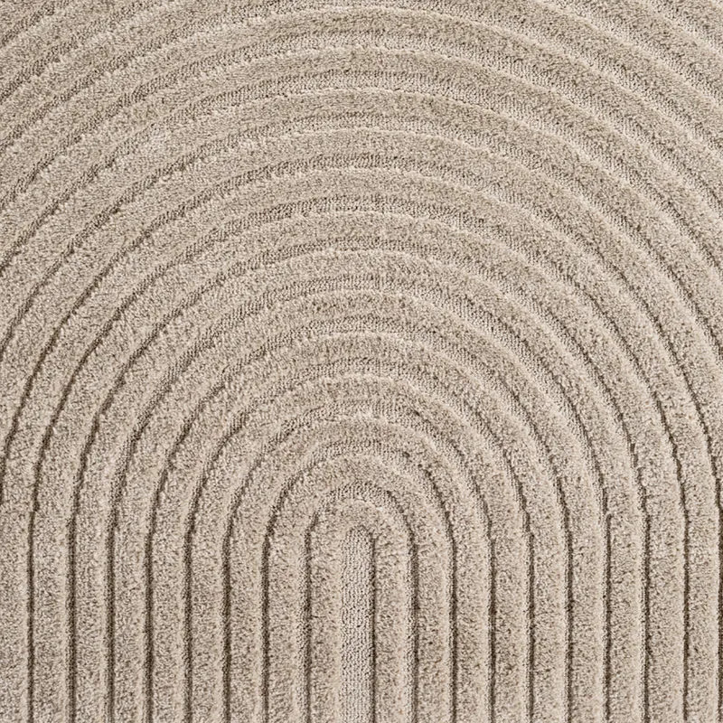 Hochflorteppich mit 3D-Relief Organische Bögen Waschbar