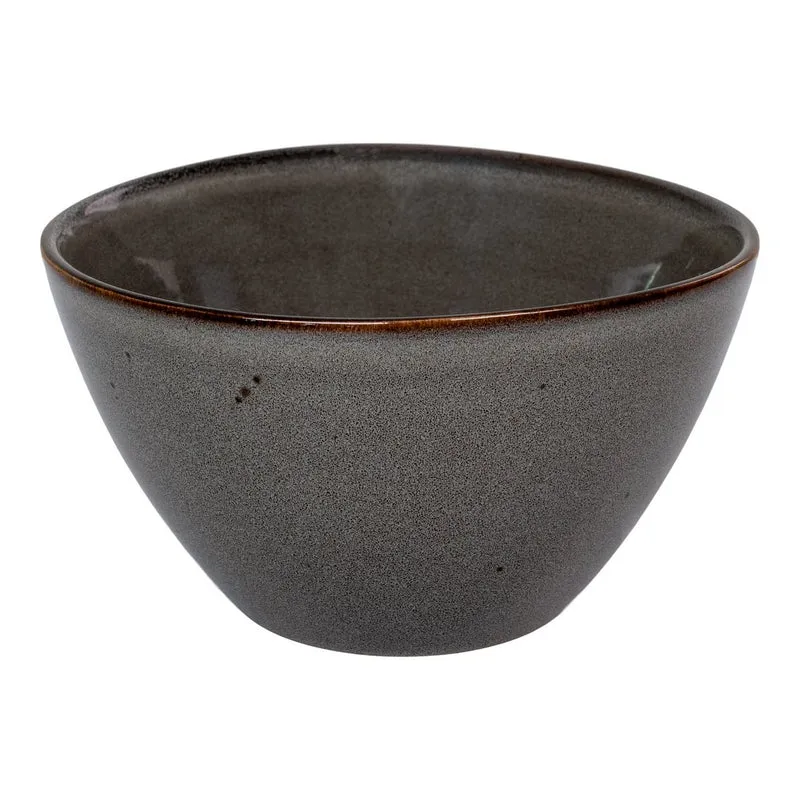 House Nordic Selma Bowl – Servierschüssel, Keramik Grau/Braun, Ø 15 × 9 cm, 4er-Set