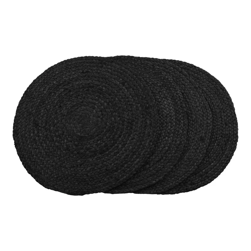 House Nordic Tischset Bombay – Dunkelgrau, Jute, Ø 38 cm, 4er-Set