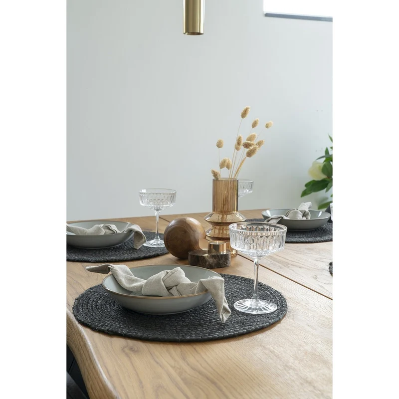 House Nordic Tischset Bombay – Dunkelgrau, Jute, Ø 38 cm, 4er-Set