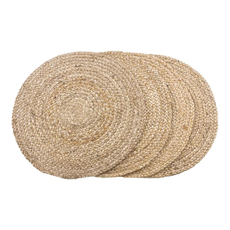 House Nordic Tischset Bombay – Natur, Jute, Ø 38 cm, 38 × 38 × 0,5 cm, 4er-Set
