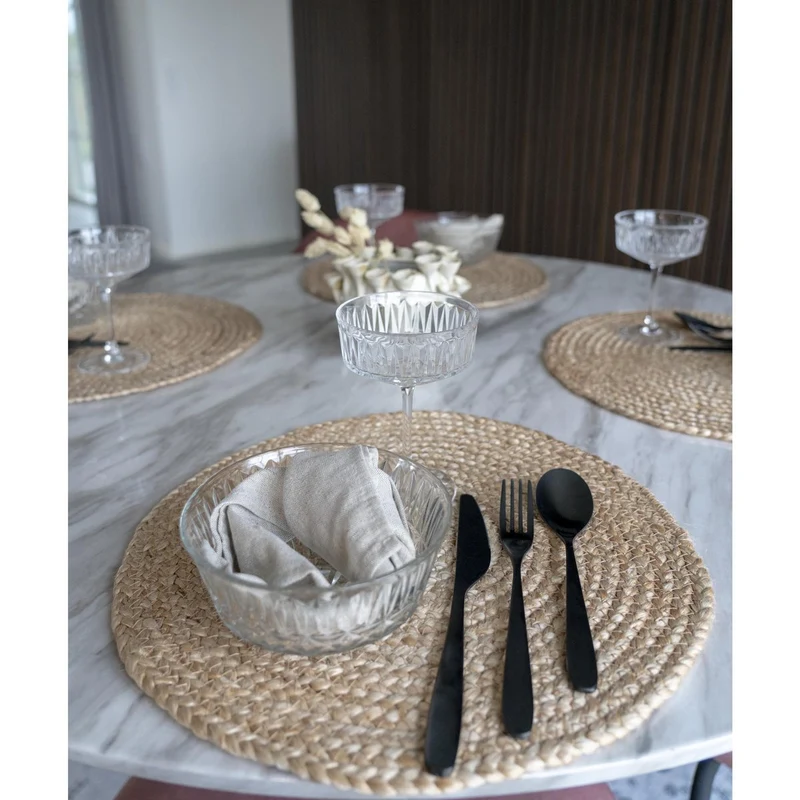 House Nordic Tischset Bombay – Natur, Jute, Ø 38 cm, 38 × 38 × 0,5 cm, 4er-Set
