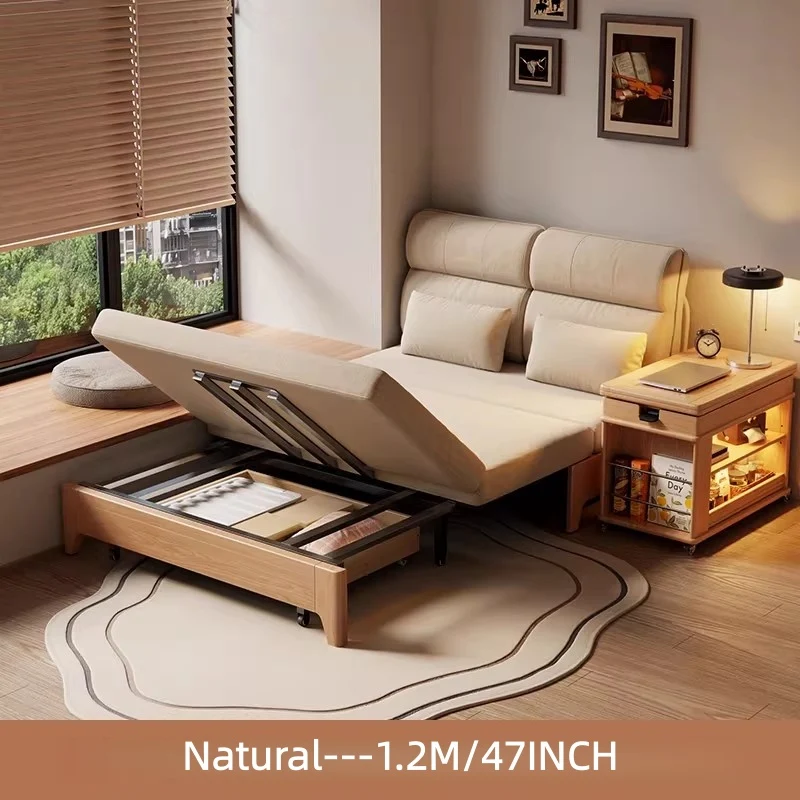 3-in-1-Schlafsofa mit stabilem Metallrahmen und Stauraum darunter