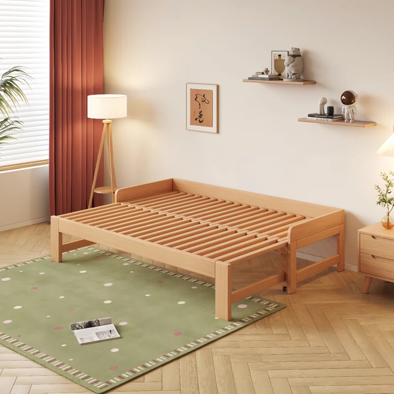 Tagesbett aus massivem Buchenholz mit Stauschubladen darunter