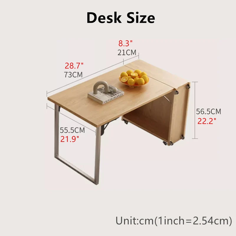3-in-1-Schlafsofa mit versteckter Schreibtisch-Armlehne und Stauraum darunter