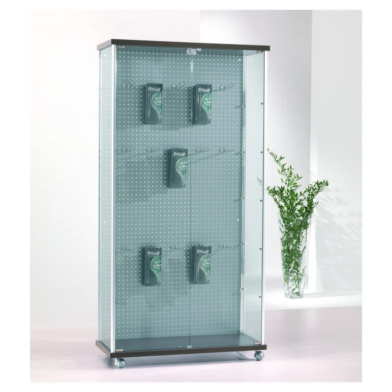 Casa Padrino Luxus Ladenvitrine 93 x 39 cm H. 180 cm mit Lochrückwand ohne Glasböden - Ladeneinrichtung - Boutique Möbel - Made in Italy