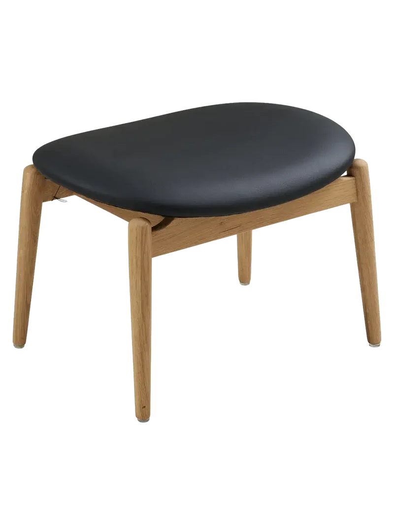 Olvera Fußhocker Eiche/PU, natur/schwarz