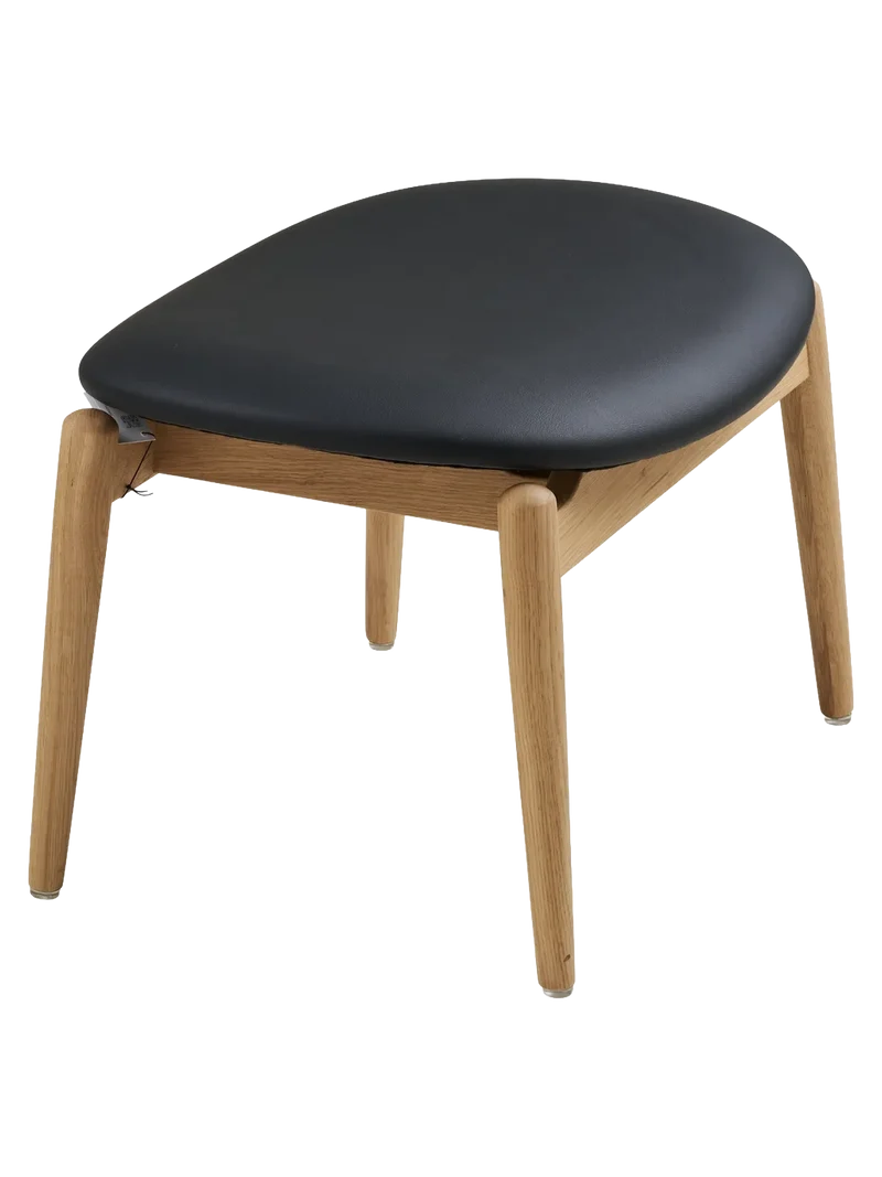 Olvera Fußhocker Eiche/PU, natur/schwarz