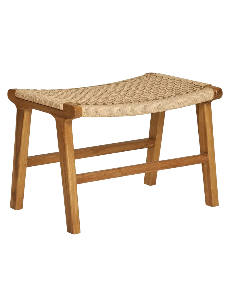 Derby Fußhocker Teak/Polyrattan, natur
