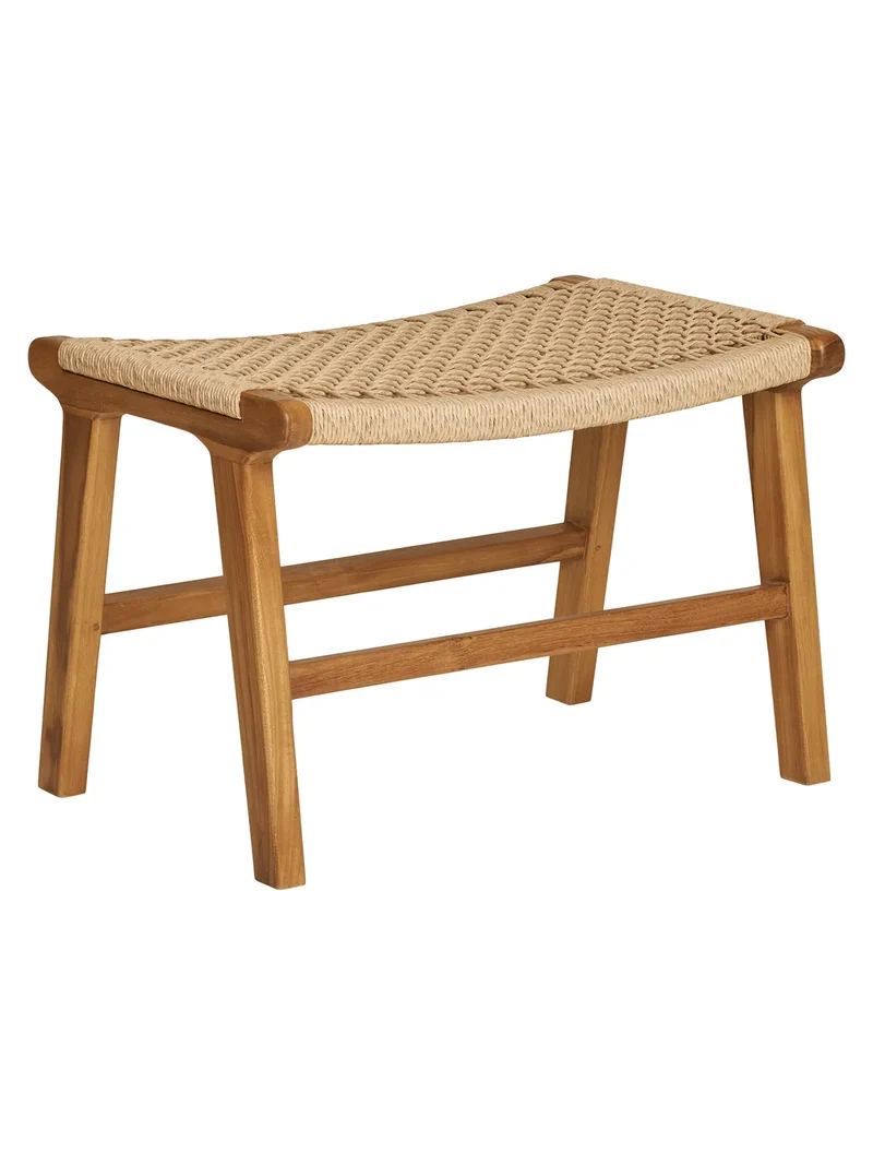 Derby Fußhocker Teak/Polyrattan, natur