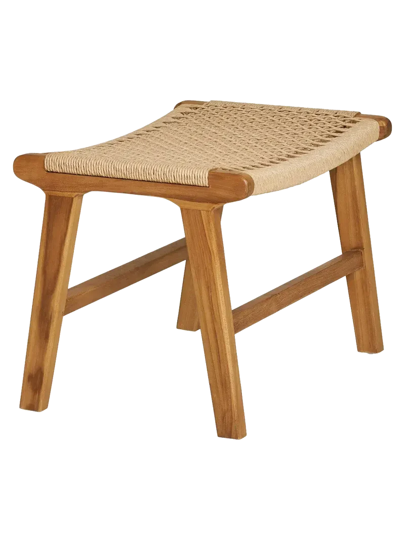 Derby Fußhocker Teak/Polyrattan, natur