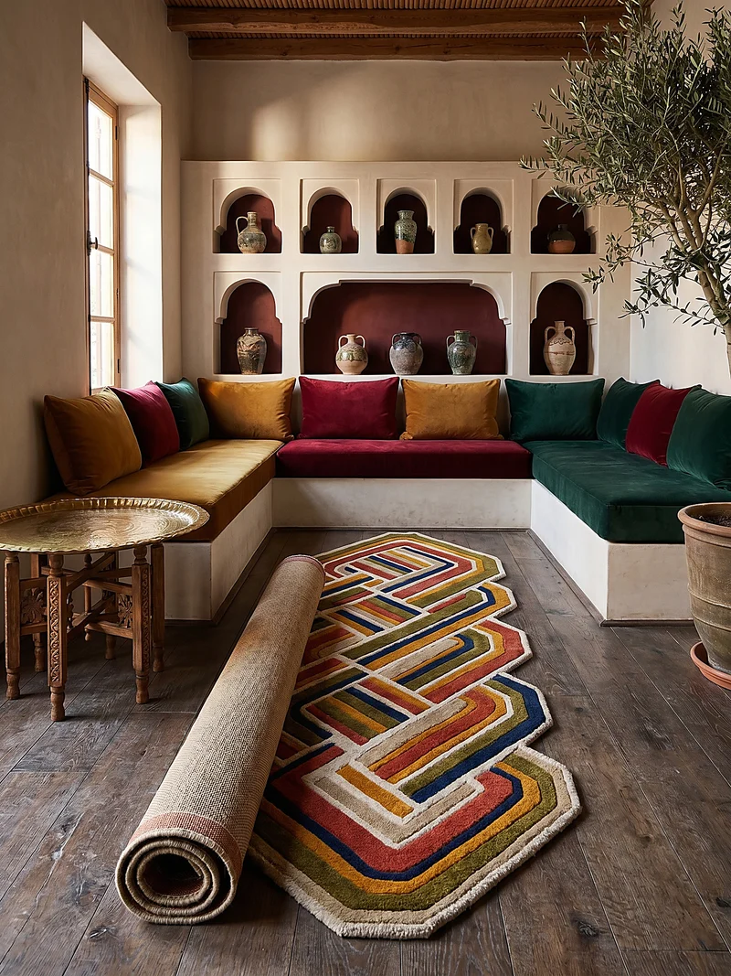Wollteppich Shaped Crosshatch · 100 % Wolle · Hand-Tufted · 6 mm · Multi-Color