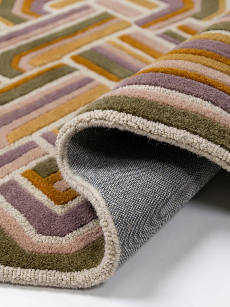 Wollteppich Shaped Crosshatch · 100 % Wolle · Hand-Tufted · 6 mm · Multi-Color