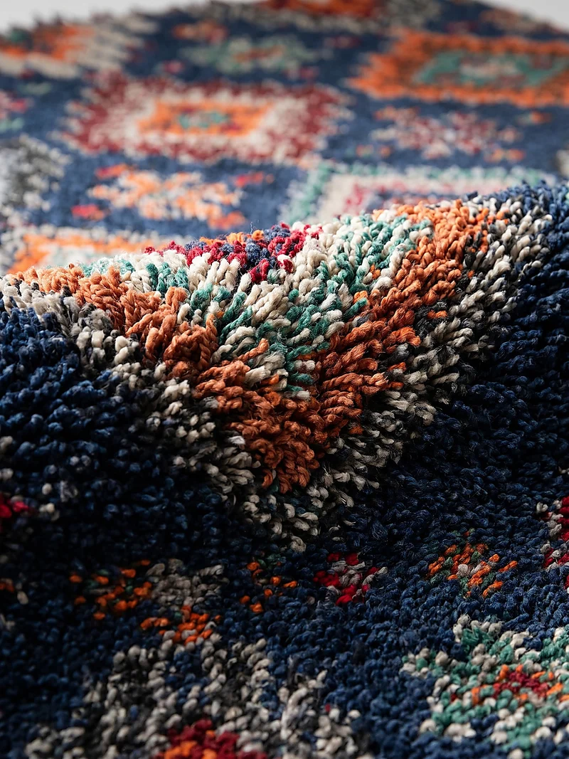 Shaggy-Teppich Berber-Rauten · recycelter Flor · 30 mm