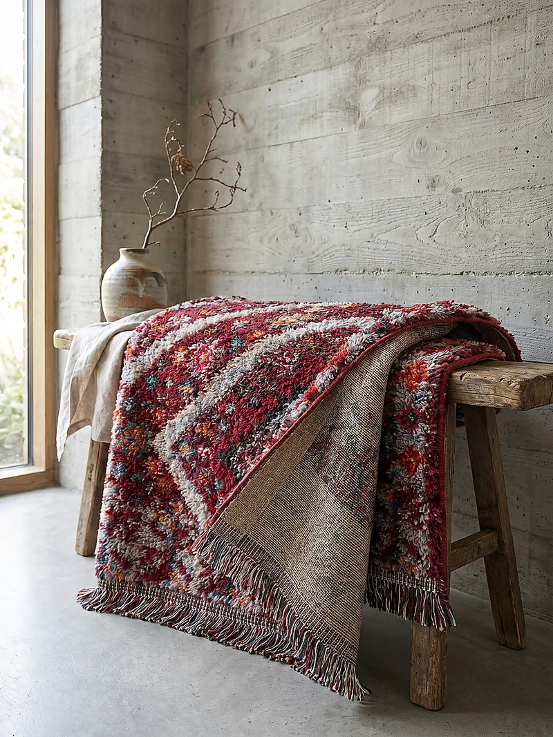 Shaggy-Teppich Berber-Muster · recycelter Flor · 30 mm