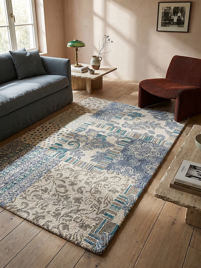 Wollteppich Patchwork, Wohnzimmer