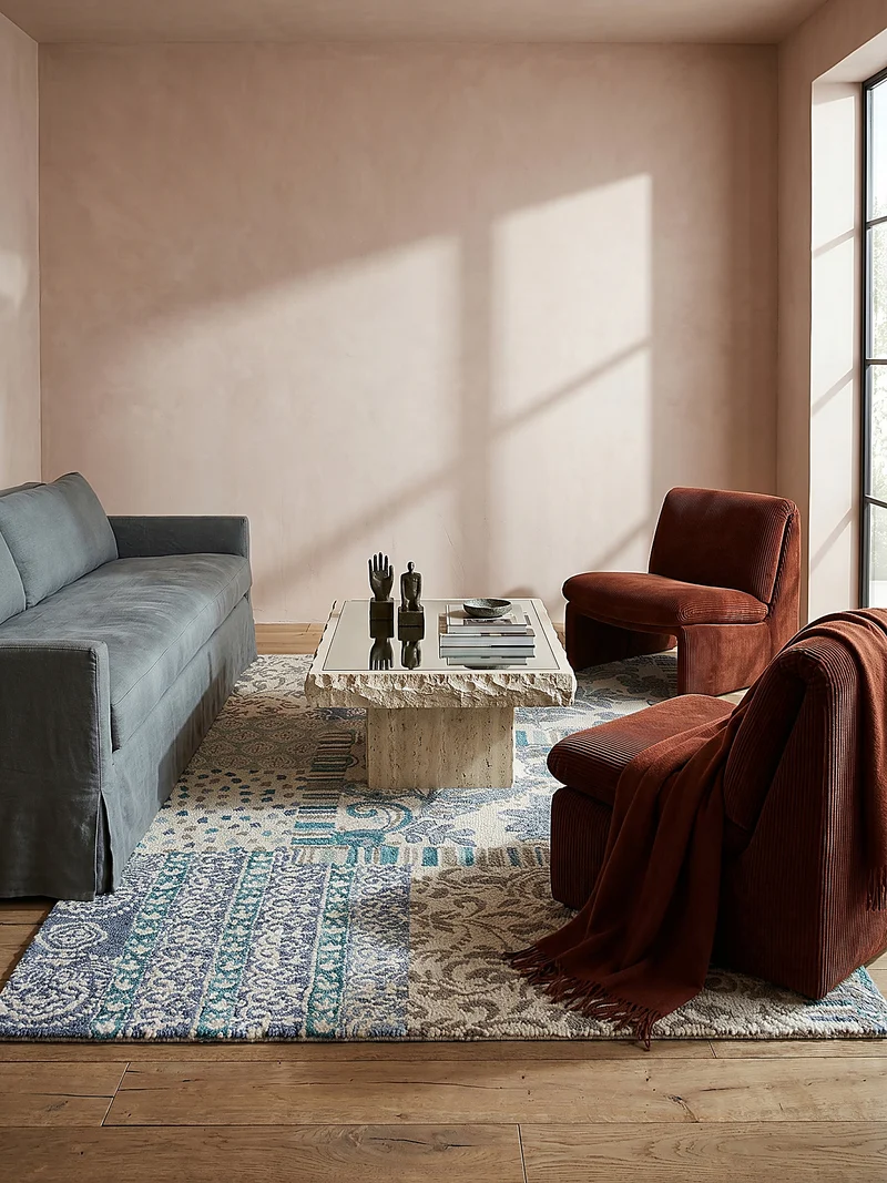 Wollteppich Patchwork, Wohnzimmer